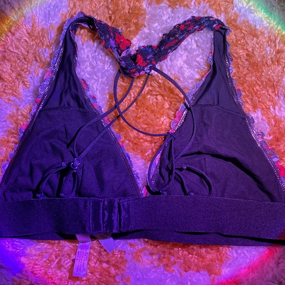 PINK VS Lace Halter Top in Black - Picture 3 of 5